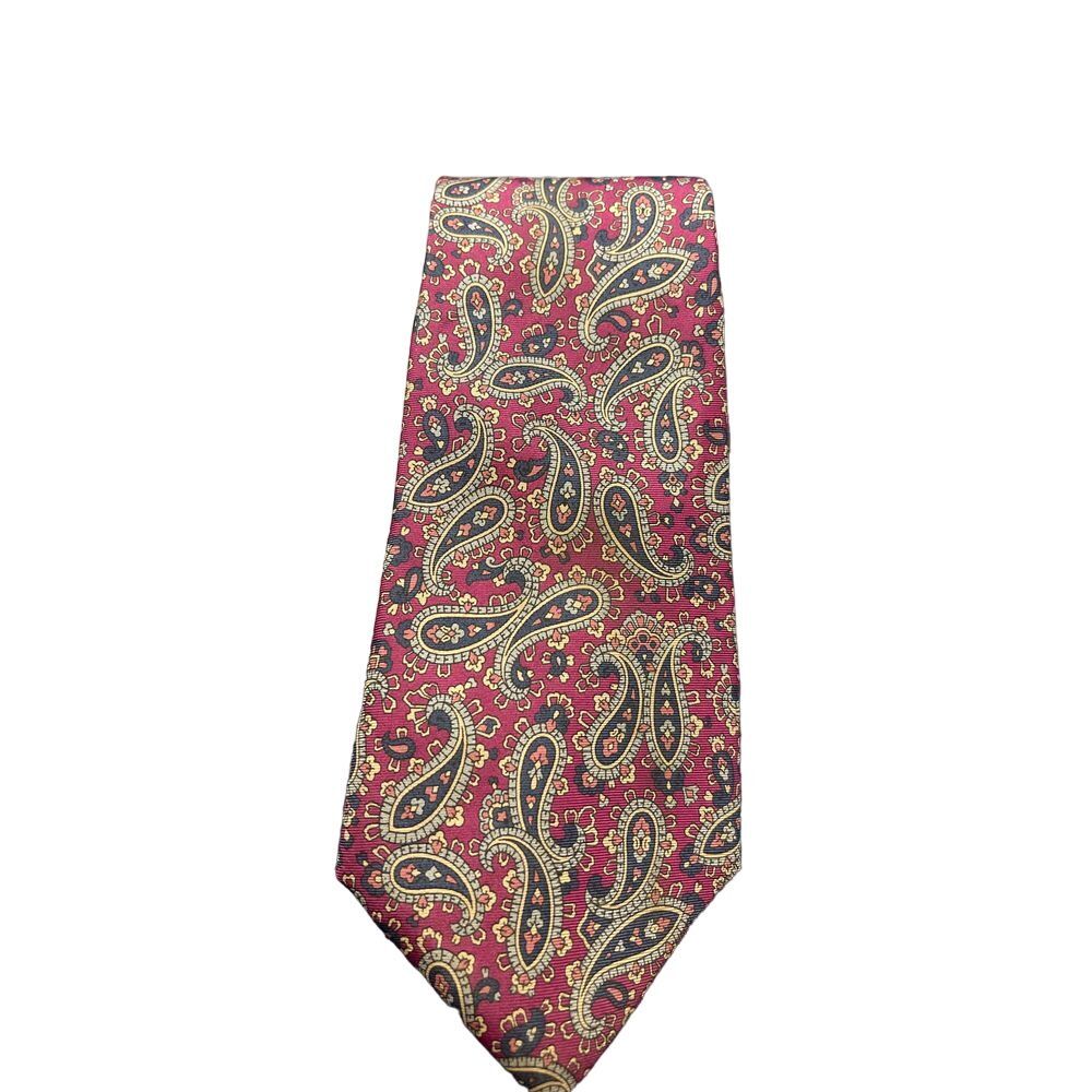 Boston Trader Vintage Paisley Silk Tie Burgundy Navy Elegant Formal Wear
Z-62